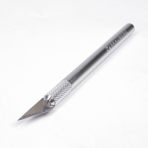 Нож макетный (скальпель) BRAUBERG "Special", 6 лезвий в комплекте, металлический корпус, блистер