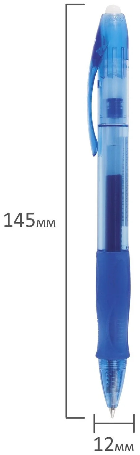 Ручка гелевая СИНЯЯ автоматическая Bic "Gelocity" , 0,7мм, грип