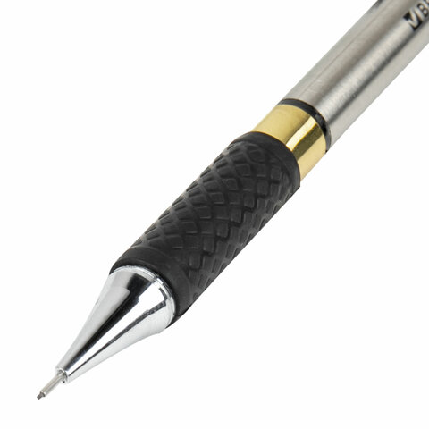 Карандаш механический BRAUBERG "Black Jack", металлический корпус, резиновый грип, ластик, 0,7 мм