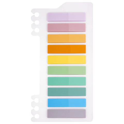 Закладки клейкие пастельные BRAUBERG PASTEL, пластиковые, 45х10 мм, 10 цветов х 20 листов