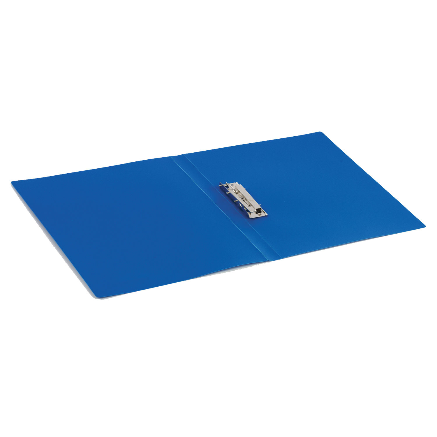 Папка с боковым металлическим прижимом BRAUBERG стандарт, синяя, до 100 листов, 0,6 мм