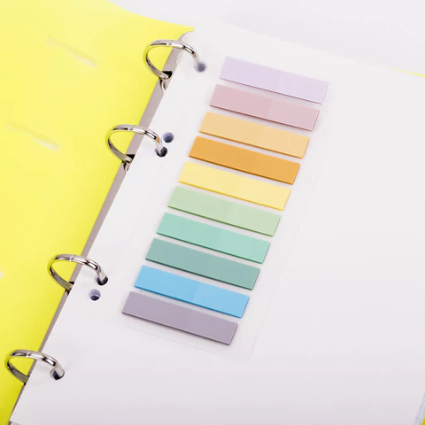 Закладки клейкие пастельные BRAUBERG PASTEL, пластиковые, 45х10 мм, 10 цветов х 20 листов