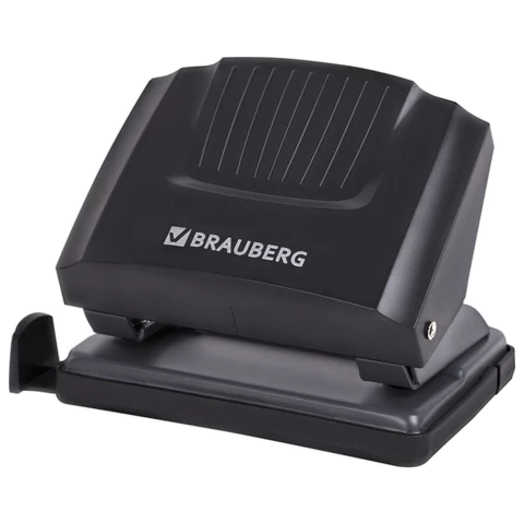 Дырокол BRAUBERG "SUPER", до 20 листов, черный