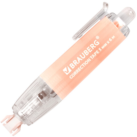 Корректирующая лента BRAUBERG PASTEL 360, 5 мм х 6 м, ассорти, автоматическая, блистер