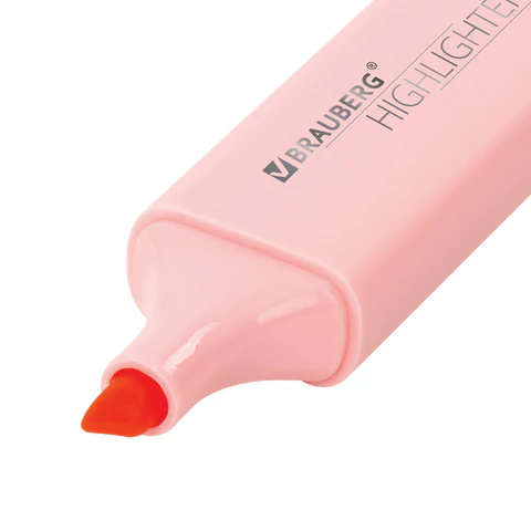 Текстовыделитель BRAUBERG "ORIGINAL PASTEL", ПАСТЕЛЬНЫЙ РОЗОВЫЙ, линия 1-5 мм