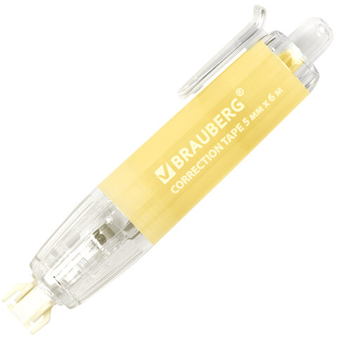 Корректирующая лента BRAUBERG PASTEL 360, 5 мм х 6 м, ассорти, автоматическая, блистер