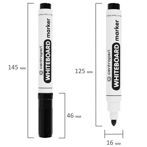 Маркеры стираемые для белой доски НАБОР 4 ЦВЕТА CENTROPEN "Dry-Wipe", 2,5 мм