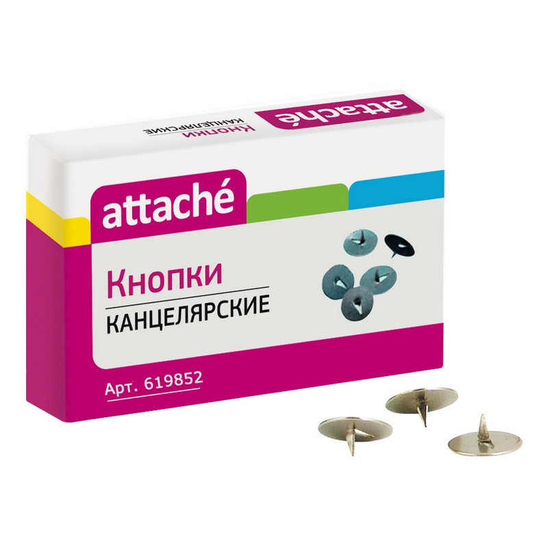 Кнопки металлические Attache, 12мм,100 шт.в уп. карт/короб