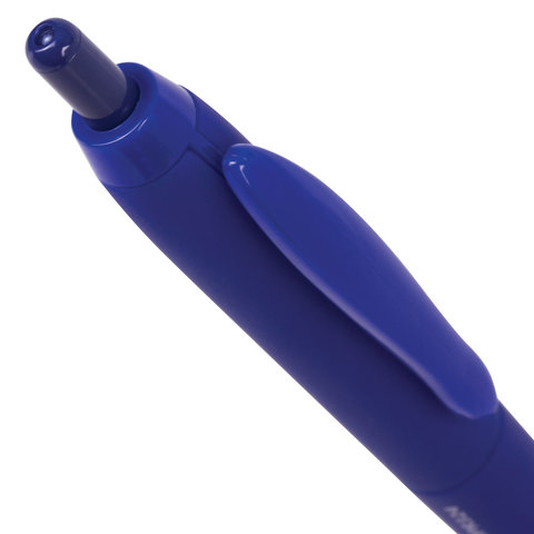 Ручка шариковая масляная автоматическая BRAUBERG "Sky Blue", СИНЯЯ, soft-touch, узел 0,7 мм, линия п