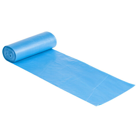 Мешки для мусора LAIMA "ULTRA" 90 л синие 20 шт. прочные, ПНД 14 мкм, 70х90 см