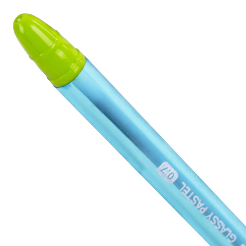 Ручка шариковая масляная с грипом BRAUBERG GLASSY PASTEL MIX, СИНЯЯ, корпус ассорти, линия 0,35 мм