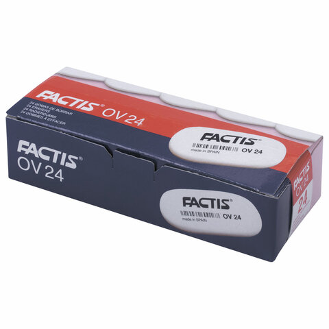 Ластик FACTIS OV 24 (Испания), 49х24х9 мм, цвет ассорти, овальный, мягкий