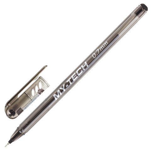 Ручка шариковая масляная PENSAN "My-Tech", ЧЕРНАЯ, игольчатый узел 0,7 мм, линия письма 0,35 мм