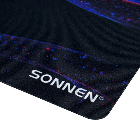 Коврик для мыши SONNEN "NEON WAVE" резина + ткань, 250х200х2 мм