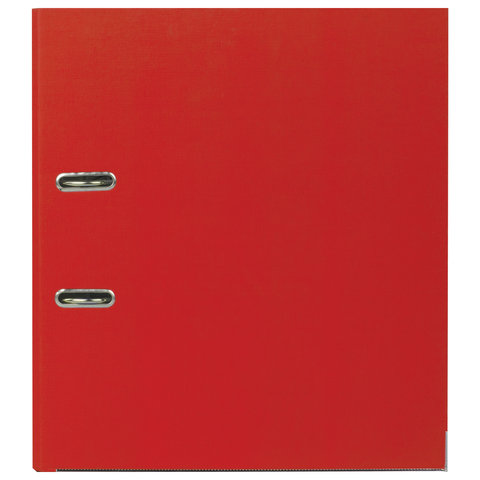 Папка-регистратор BRAUBERG с покрытием из ПВХ, 80 мм, с уголком, красная (удвоенный срок службы)