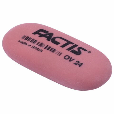 Ластик FACTIS OV 24 (Испания), 49х24х9 мм, цвет ассорти, овальный, мягкий