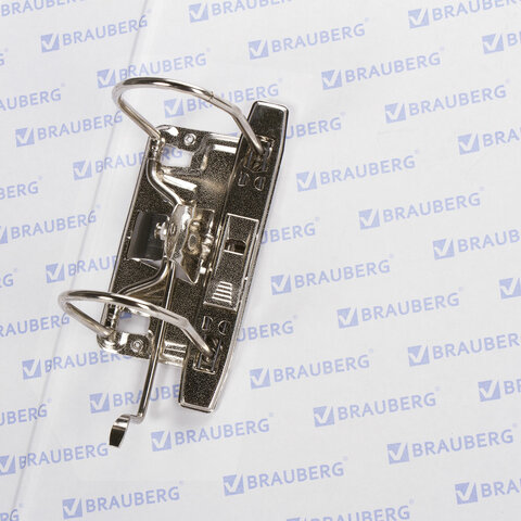 Папка-регистратор BRAUBERG с покрытием из ПВХ, 50 мм, синяя (удвоенный срок службы)