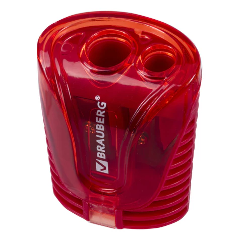 Точилка BRAUBERG "Cell Dual", 2 отверстия для чернографитных карандашей, корпус ассорти