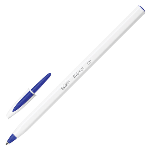 Ручка шариковая BIC "Cristal UP", СИНЯЯ, корпус белый, узел 1,2 мм, линия письма 0,35 мм
