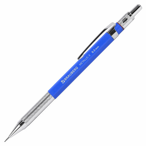 Карандаш механический 0,5 мм, HB, BRAUBERG METALLIC X-05, металлические детали
