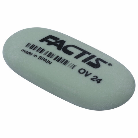 Ластик FACTIS OV 24 (Испания), 49х24х9 мм, цвет ассорти, овальный, мягкий