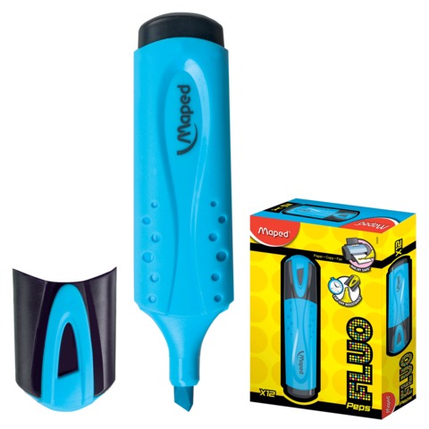 Текстовыделитель MAPED (Франция) "Fluo Pep's Classic", ГОЛУБОЙ, линия 1-5 мм