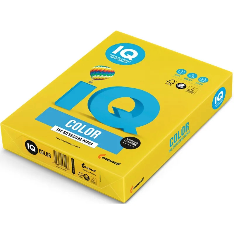 Бумага цветная IQ color ГОРЧИЧНЫЙ, А4, 80 г/м2, 500 л.