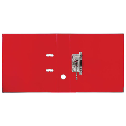 Папка-регистратор BRAUBERG "EXTRA", 75 мм, красная, двустороннее покрытие пластик, металлический уго