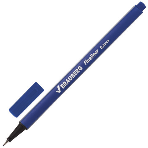 Набор капиллярных ручек (линеров) BRAUBERG 12 шт., АССОРТИ, "Aero", трехгранные, металлический након