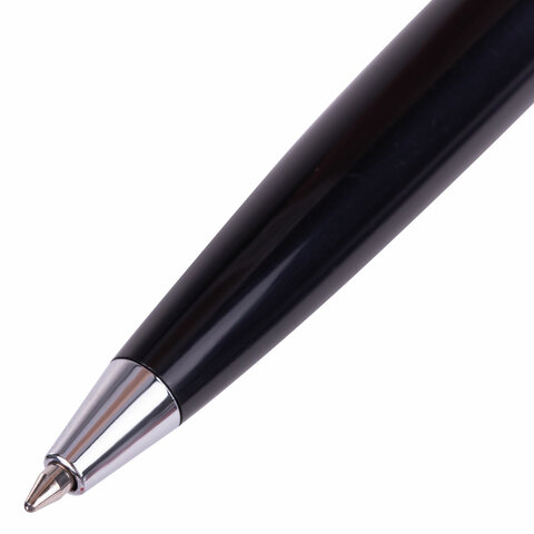 Ручка шариковая настольная BRAUBERG "Стенд-Пен Блэк2", СИНЯЯ, цепочка, корпус черный, линия письма 0