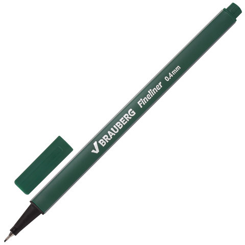 Набор капиллярных ручек (линеров) BRAUBERG 12 шт., АССОРТИ, "Aero", трехгранные, металлический након