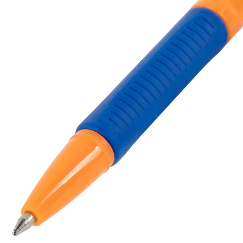 Ручка шариковая с грипом BRAUBERG "ULTRA GT ORANGE", СИНЯЯ, корпус оранжевый, линия 0,35 мм