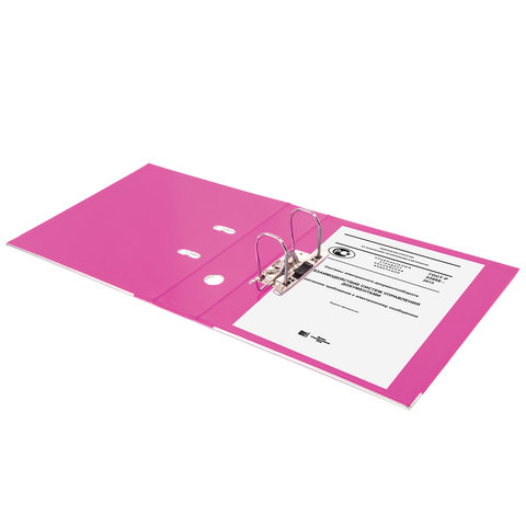 Папка-регистратор BRAUBERG "EXTRA", 75 мм, розовая, двустороннее покрытие пластик, металлический уго