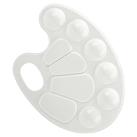 Палитра для рисования BRAUBERG KIDS, белая, овальная, 10 ячеек