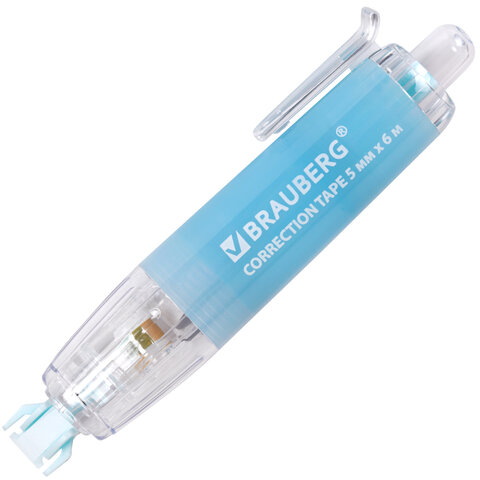 Корректирующая лента BRAUBERG PASTEL 360, 5 мм х 6 м, ассорти, автоматическая, блистер