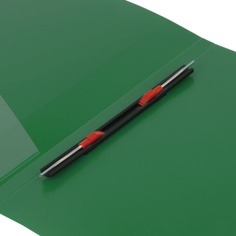 Папка с металлическим скоросшивателем и внутренним карманом BRAUBERG "Contract", зеленая, до 100 л.,