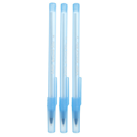 Ручки шариковые BIC "Round Stic", НАБОР 3 шт., СИНИЕ, узел 1 мм, линия письма 0,32 мм, пакет