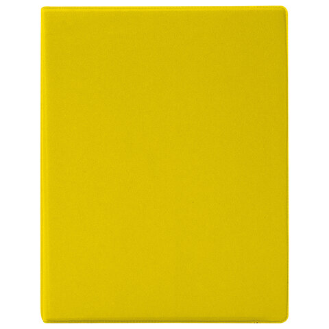 Тетрадь на кольцах А5 (180х220 мм), 80 л., обложка ПВХ, клетка, BRAUBERG, желтый