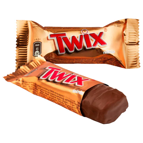 Батончики мини TWIX "Minis" печенье с карамелью в молочном шоколаде, 184 г