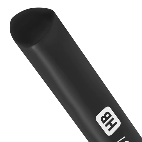 Карандаш чернографитный BRAUBERG, 1 шт., "Black&White", HB, трехгранный, корпус черный, заточенный