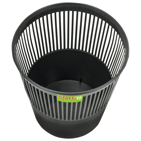 Корзина для бумаг STAFF "Basic" ЭКОНОМ, сетчатая, 9 л, черная