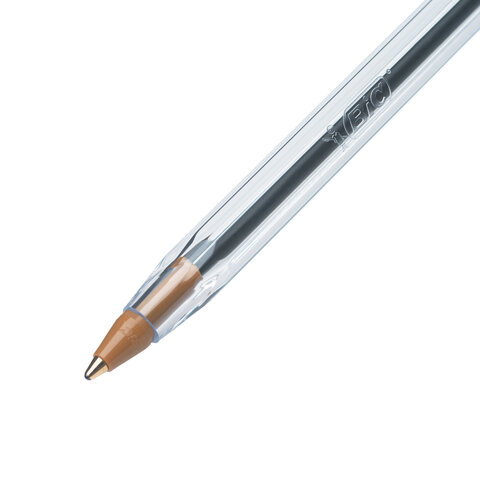 Ручка шариковая BIC "Cristal", СИНЯЯ, корпус прозрачный, узел 1 мм, линия письма 0,32 мм