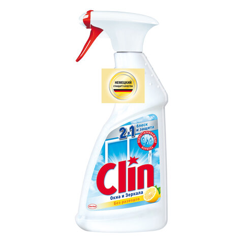 Средство для мытья стекол и зеркал 500 мл, CLIN (Клин) "Лимон", распылитель