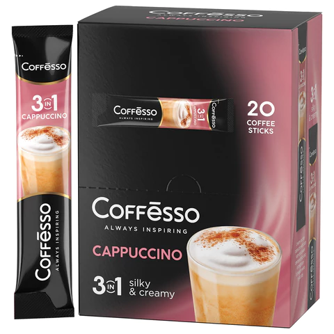 Кофе растворимый порционный COFFESSO «3 в 1 Cappuccino», (20 пакетиков по 14 г)