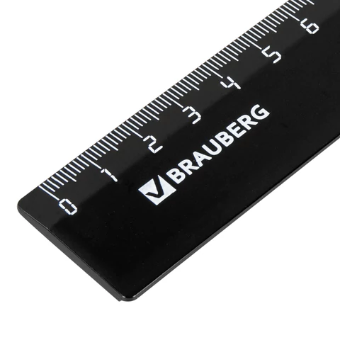 Линейка пластиковая 30 см BRAUBERG, черная