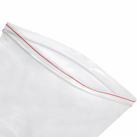 Пакеты с замком ZIP-LOCK "зиплок", комплект 100 шт., 200х300 мм, ПВД, толщина 35 мкм