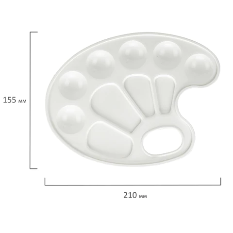 Палитра для рисования BRAUBERG KIDS, белая, овальная, 10 ячеек