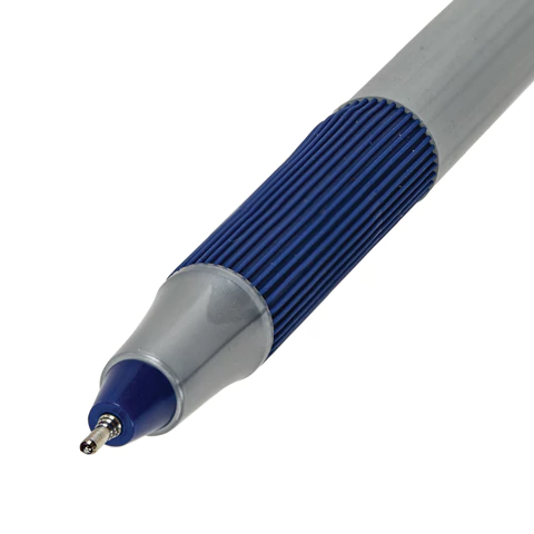 Ручка шариковая с грипом BRAUBERG "i-STICK POINT", СИНЯЯ, корпус серый, игольчатый узел 0,7 мм