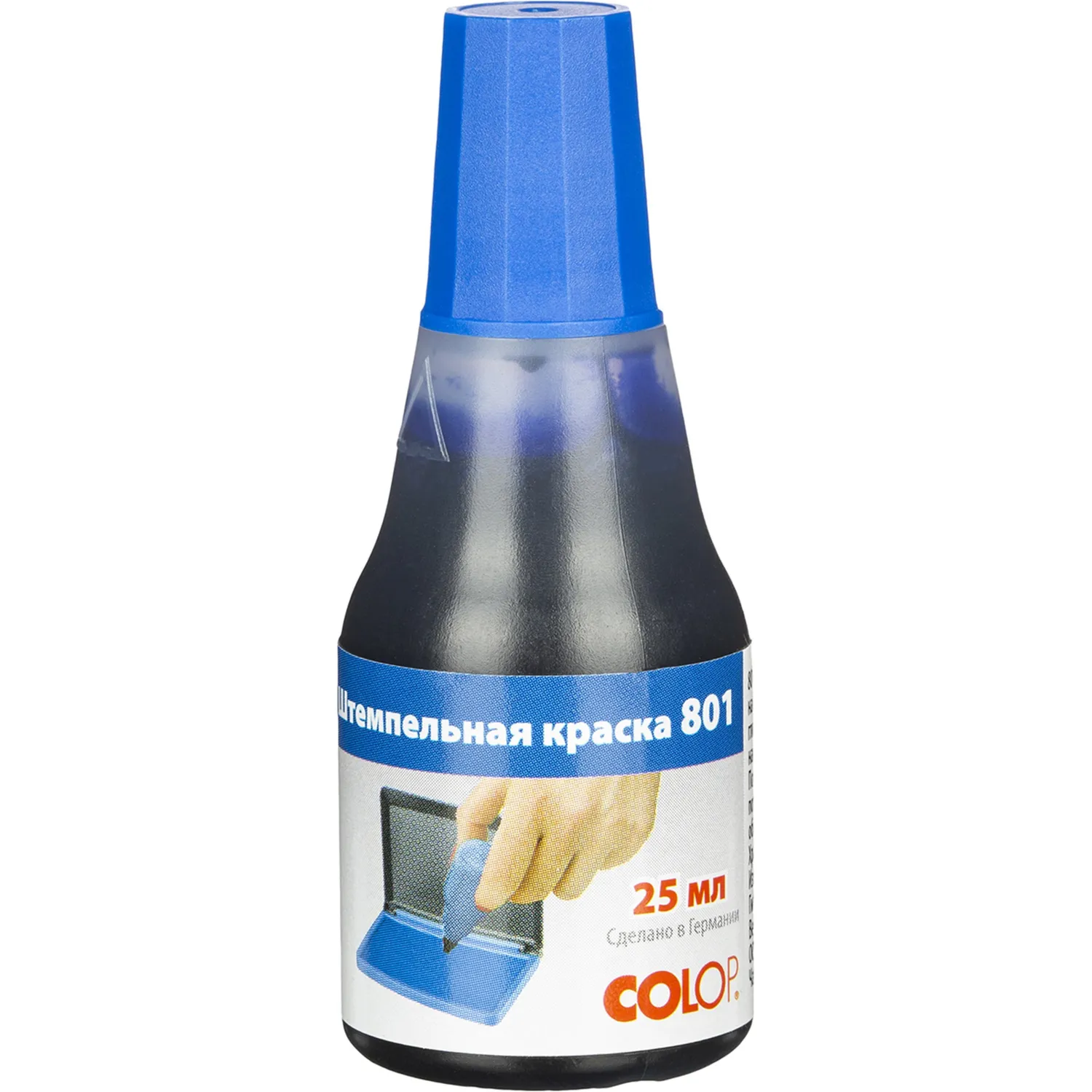 Краска штемпельная 801 на вод.-глиц.осн.син. 25мл (аналог 7011) Colop Германия