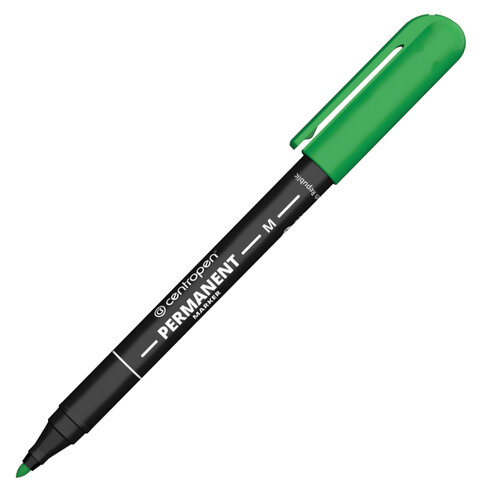Маркер перманентный CENTROPEN 2846, ЗЕЛЕНЫЙ тонкий наконечник, 1 мм